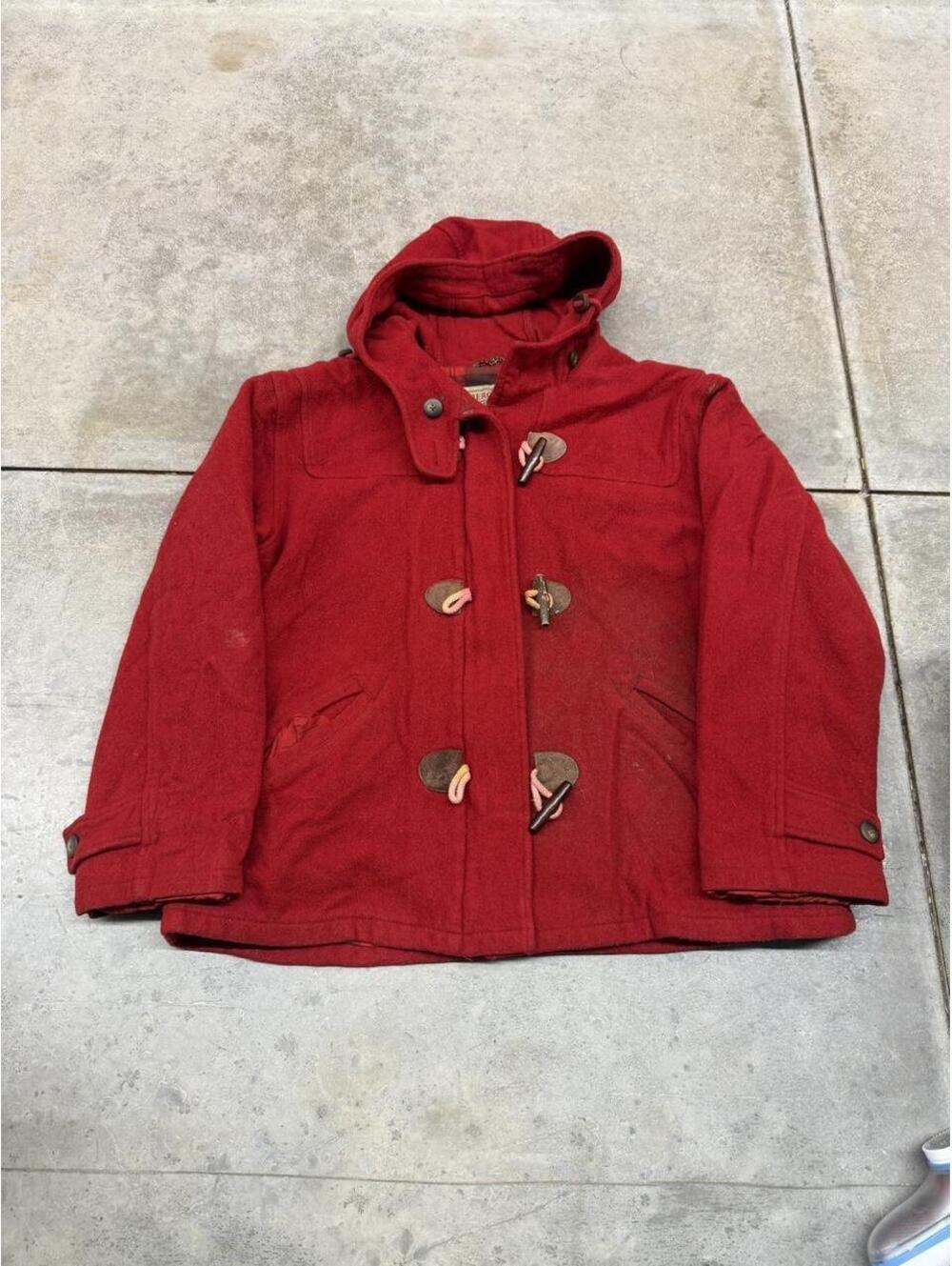 vintage abercrombie and fitch wool duffle coat button down jacket size large